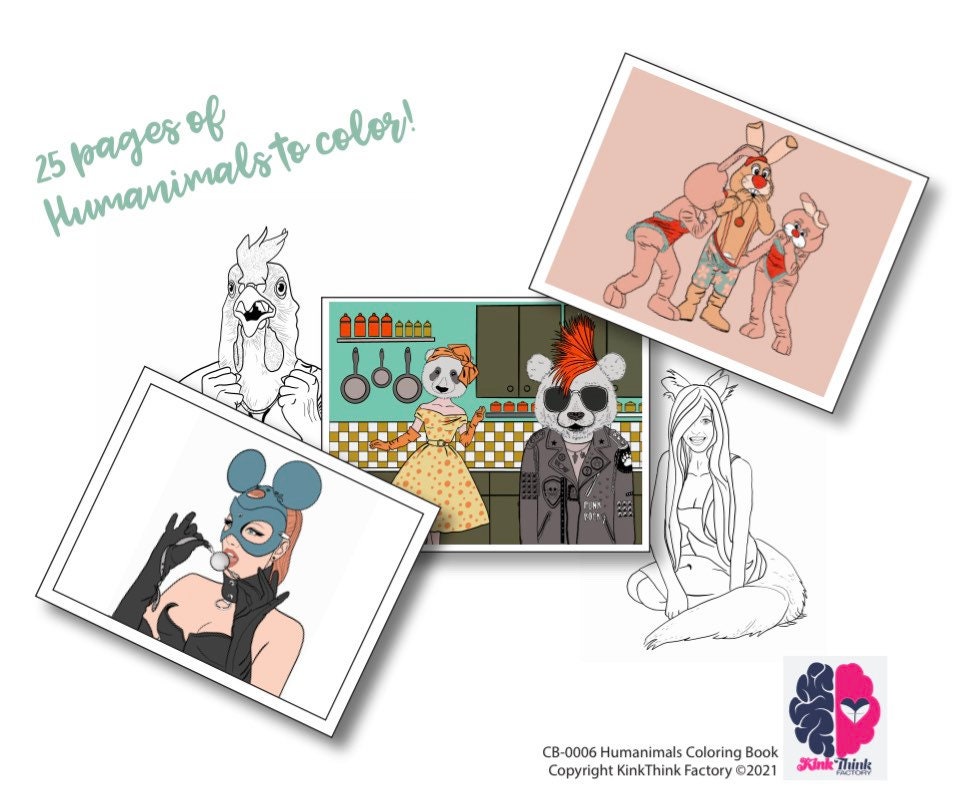 Humanimals: A Romp Through Pet Play adult coloring book