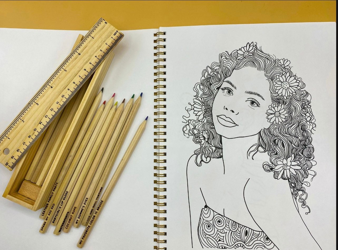 Adult Coloring Book/Pervy Pencils combo