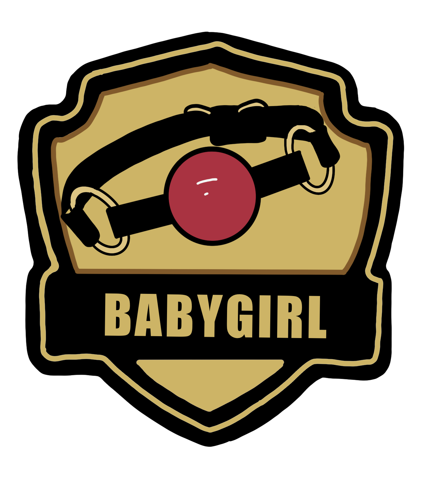 Babygirl and gag merit badge sticker